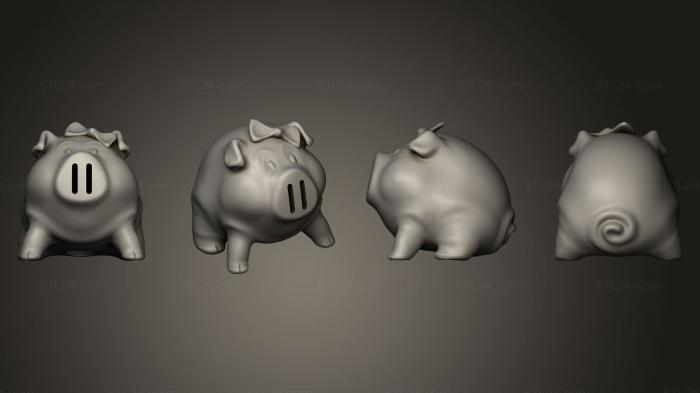 Animal figurines (piggy 2, STKJ_0388) 3D models for cnc